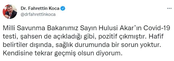 Son dakika: Milli Savunma Bakanı Hulusi Akar'ın koronavirüs testi pozitif çıktı - 5