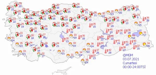 1625238476990.png Meteoroloji Genel Müdürlüğünden çok sayıda ile son dakika sağanak yağış uyarısı! İstanbul ve Ankara için saat verildi! 5 günlük hava durumu - 5