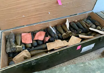 Tel Abyad'da YPG-PKK'ya ait mühimmatlar ele geçirildi