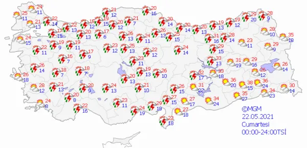 1621263701857.png Meteoroloji Genel Müdürlüğü'nden son dakika uyarısı! Sıcaklıklar düşecek sağanak geliyor! İstanbul Ankara İzmir hava durumu - 8
