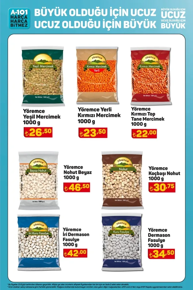10 Ekim A101 aktüel ürünler kataloğu yayınladı! A101’de 192 TL’ye tereyağı, 90 TL’ye beyaz peynir, 21 TL’ye Kireç Çözücü, 57 TL’ye un 34.50 TL’ye kuru fasulye satılıyor