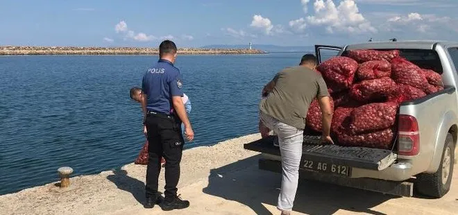 Edirne’de Yunanistan’a götürülmeye çalışılan 1 ton kaçak midye ele geçirildi