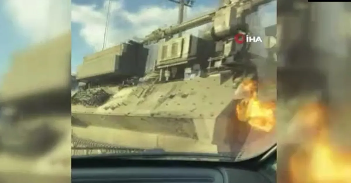 Ukraynalı kadının Rus tankına molotoflu saldırı anı!