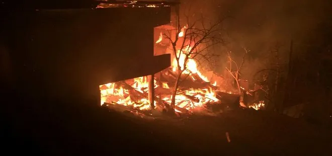 Son dakika: Artvin’de korkutan yangın! Artvin Ortaköy’de evler alev aldı