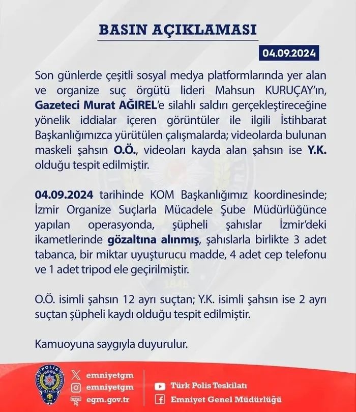 Murat Ağırel’e silahlı saldırı iddiası! EGM açıkladı: 2 kişi gözaltında