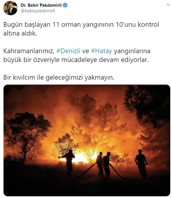 Son dakika: Tarım ve Orman Bakanı Bekir Pakdemirli'den orman yangınları hakkında açıklama - 1