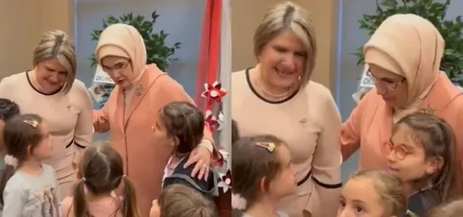 Çocuklar ile Emine Erdoğan arasında gülümseten diyalog: Başkan Erdoğan nerede?