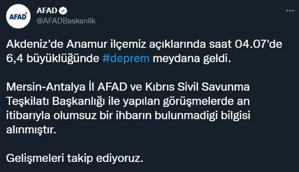 1641870885170.jpg SON DAKİKA! Akdeniz'de Kıbrıs açıklarında 6,4 büyüklüğünde deprem! Son depremler - 2