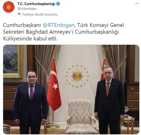 Son dakika: Başkan Erdoğan Baghdad Amreyev ve Rik Daems’i kabul etti