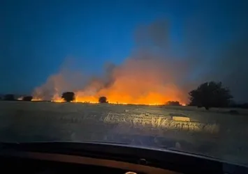 Çanakkale'deki tarım arazisinde yangın!