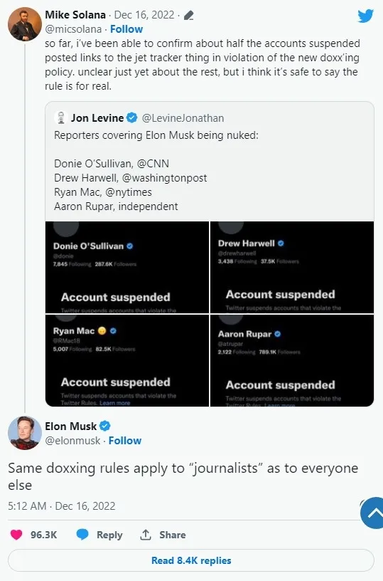 twitter-bazi-amerikali-gazetecilerin-hesaplarini-askiya-aldi-cevap-elon-muskin-daha-onceden-verdigi-yanitta-sa-1671177347351.jpg Twitter bazı Amerikalı gazetecilerin hesaplarını askıya aldı! Cevap Elon Musk’ın daha önceden verdiği yanıtta saklı - 4