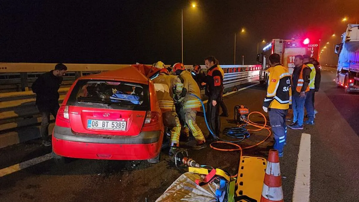 Düzce'de TIR ile otomobil çarpıştı! 4 yaralı