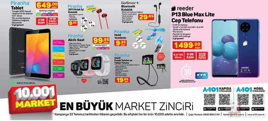 Her kalemden ürün satışa çıkıyor! 22 Temmuz 2021 A101 aktüel ürünler kataloğu sürprizlerle dolu! Perşembe itibarıyla... 3