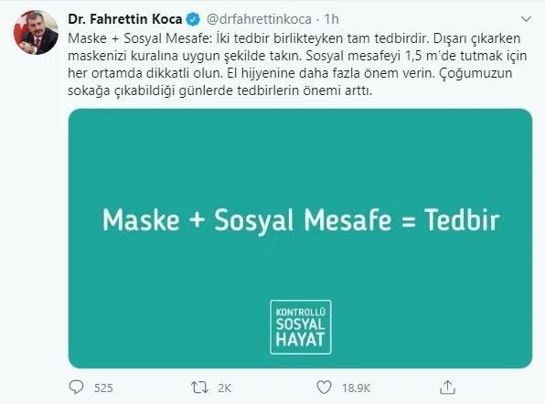 Sağlık Bakanı Fahrettin Koca: Maske ve sosyal mesafe birlikte tam tedbir - 1