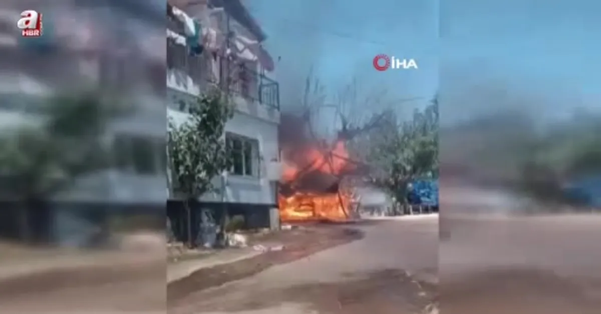 Çardak yangını mahalleliyi korkuttu