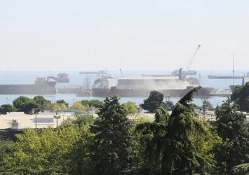 Samsun Limanı toz duman