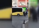İETT otobüsü vatandaşlar tarafından itildi