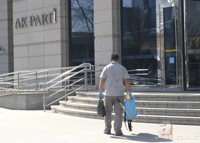 AK Parti Genel Merkezi koronavirüs (corona virüs) için dezenfekte edildi 1