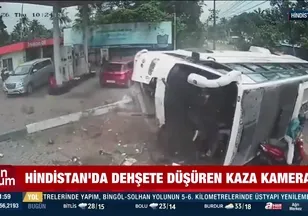 Hindistan'da dehşete düşüren kaza kamerada
