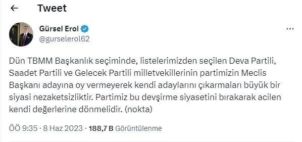 DEVA, Gelecek ve Saadet Partisi CHP’ye kazık attı parti içerisinden tepki geldi: Nezaketsizlik