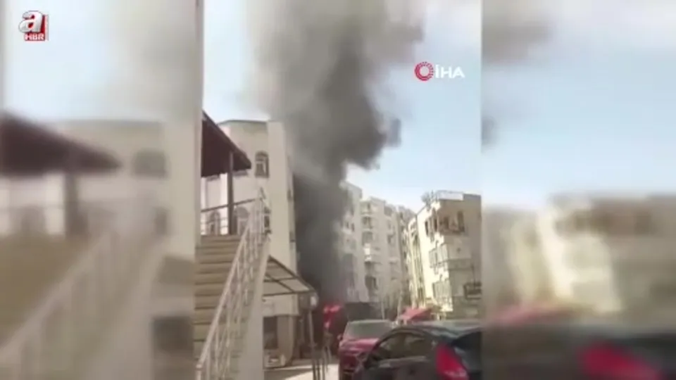 Midibüs alev alev yandı