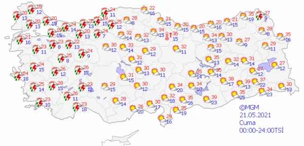 1621263684914.png Meteoroloji Genel Müdürlüğü'nden son dakika uyarısı! Sıcaklıklar düşecek sağanak geliyor! İstanbul Ankara İzmir hava durumu - 7