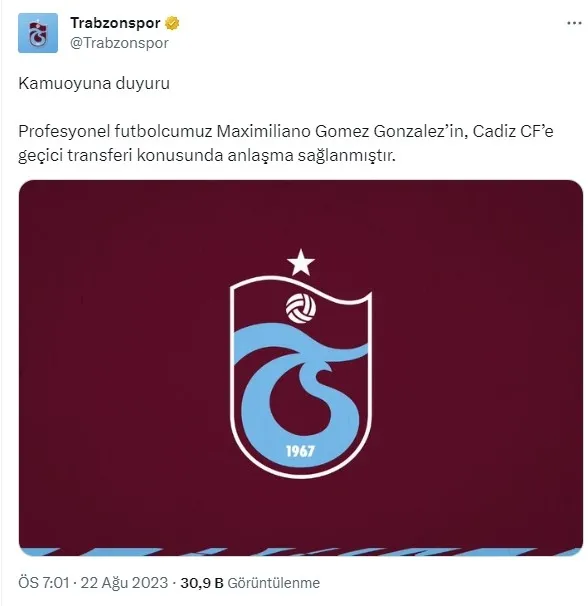 Son dakika: Trabzonspor’da ayrılık resmen açıklandı