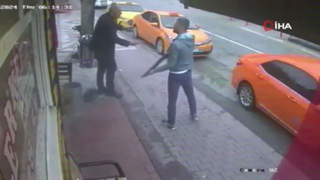 Taksi durağına pompalı tüfekle saldırı kamerada