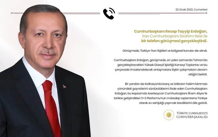 Başkan Erdoğan ile İran Cumhurbaşkanı Reisi telefonda görüştü