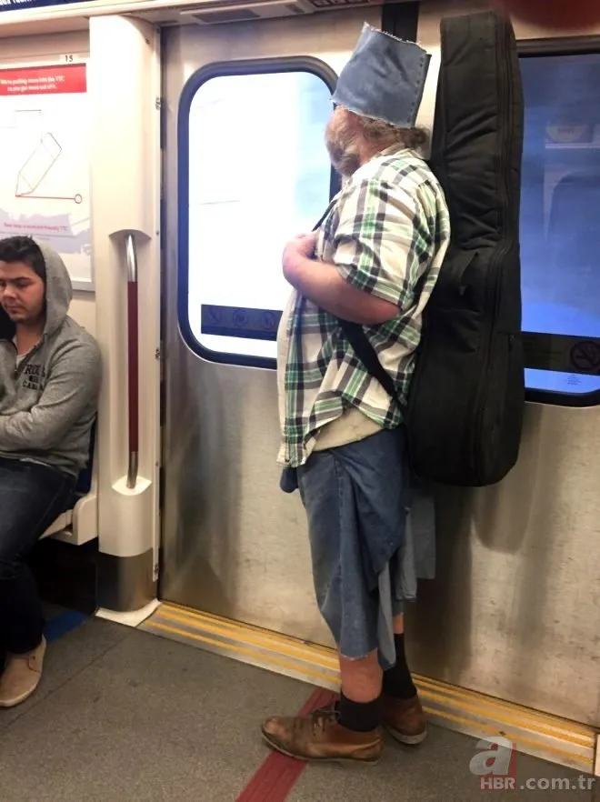 Metroda tüylerini alan kişi şaşkına çevirdi! Metroda ilginç anlar