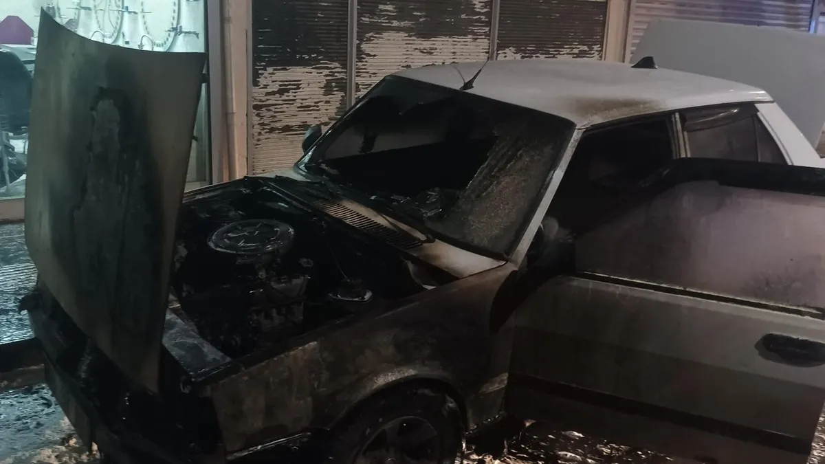 Park halindeki otomobil alev alev yandı