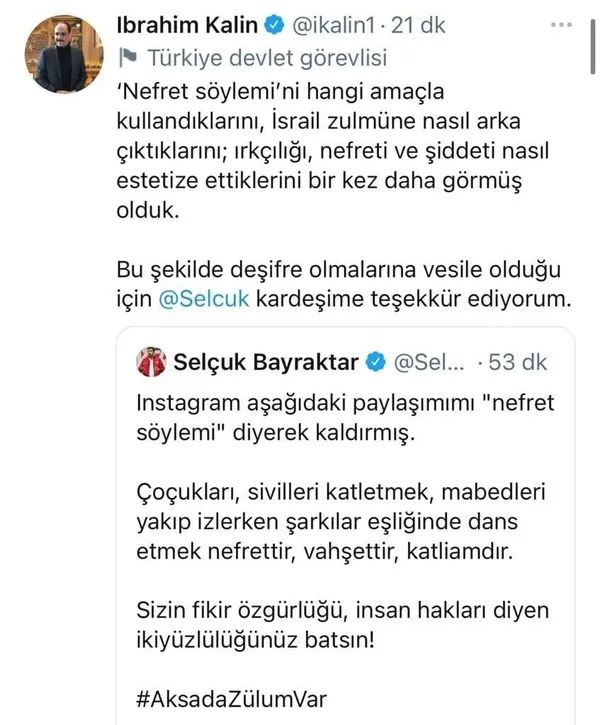 Son dakika | Instagram’dan büyük skandal! Selçuk Bayraktar’ın İsrail’i eleştiren paylaşımını kaldırdı