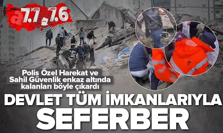Polis Özel Harekat 5 kişiyi enkazdan çıkardı