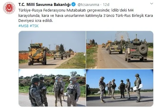 Son dakika: MSB duyurdu: İdlib'de üçüncü Türk-Rus devriyesi yapıldı - 1