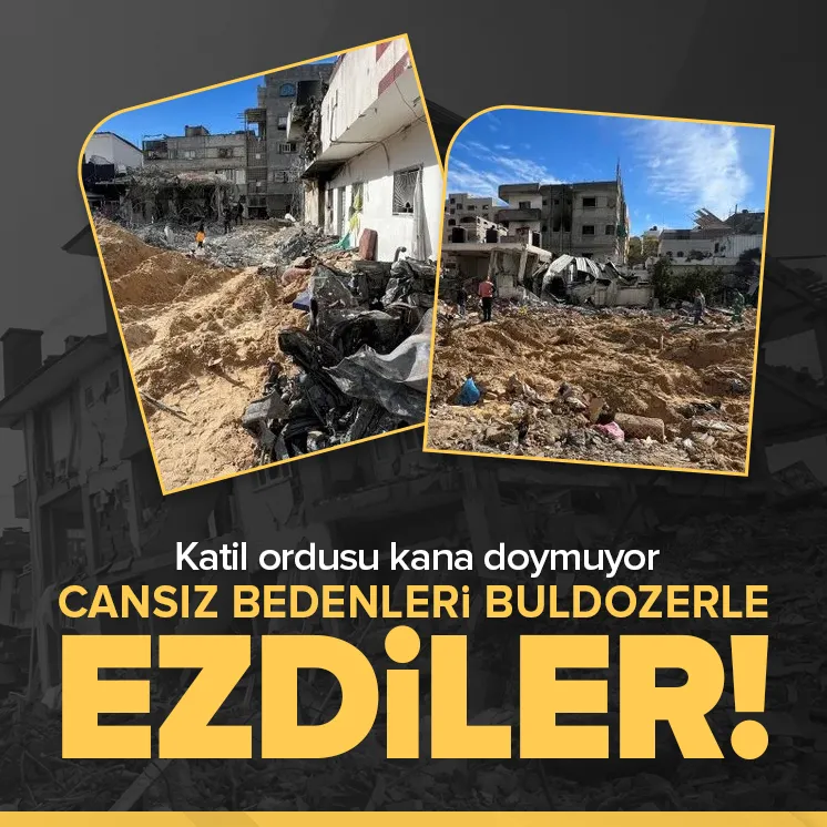 Filistinlilerin cansız bedenlerini buldozerle ezdi