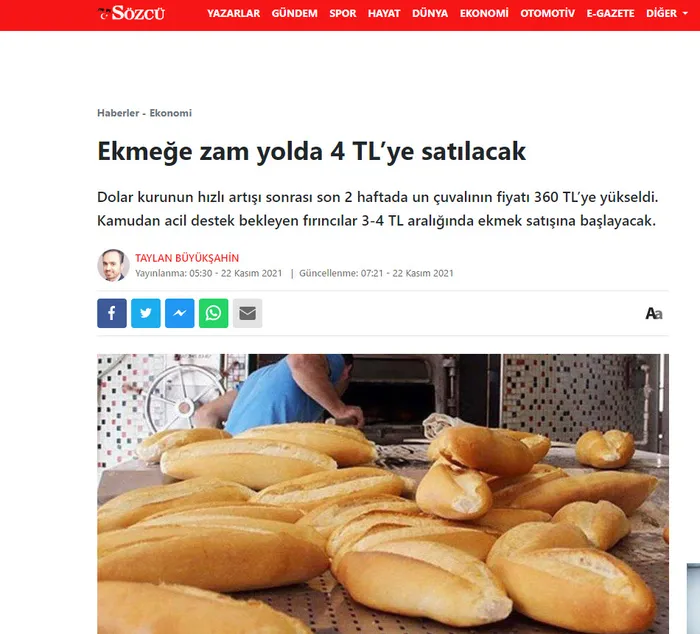 Son dakika: Sözcü'nün "Ekmek 4 TL olacak" iddiasına yalanlama! Türkiye Fırıncılar Federasyonundan açıklama geldi - 1