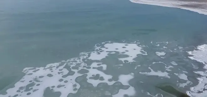 Kuş cenneti Arin Gölü kısmen dondu