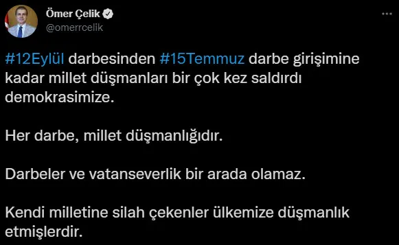 Son dakika: AK Parti'den 12 Eylül açıklaması! Her darbe millet düşmanlığıdır - 2