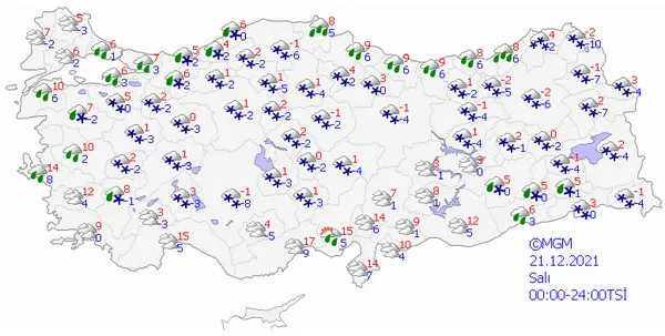 Kar ve sağanakların artışıyla Sibirya soğuğu gelecek!! Hava sıcaklığı eksi 20 derece olacak! İşte 5 günlük hava durumu - 23