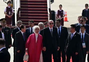 Başkan Erdoğan'a Çin'de coşkulu karşılama