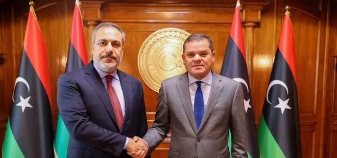 MİT Başkanı Hakan Fidan Libya Başbakanı Dibeybe ile görüştü
