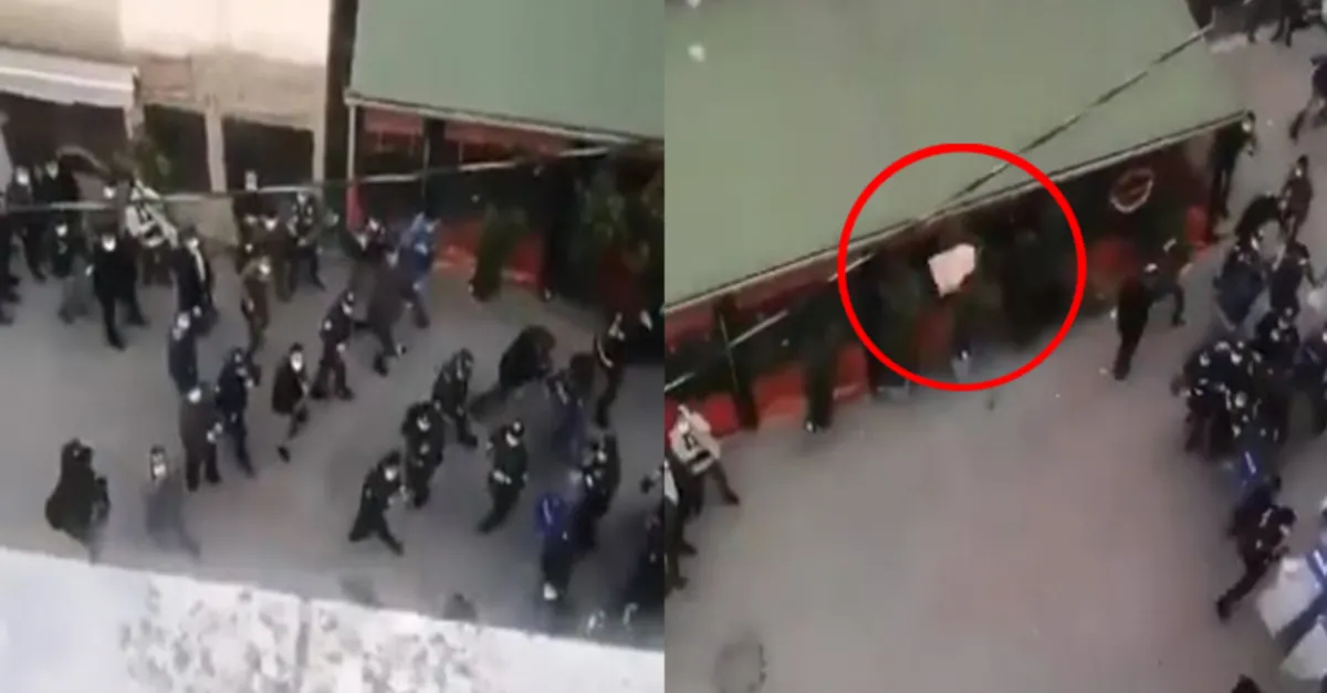 DHKP-C'liler polisin kafasına tuğla attı