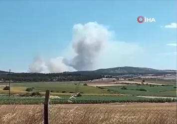 Çanakkale’de tarım arazisinde yangın