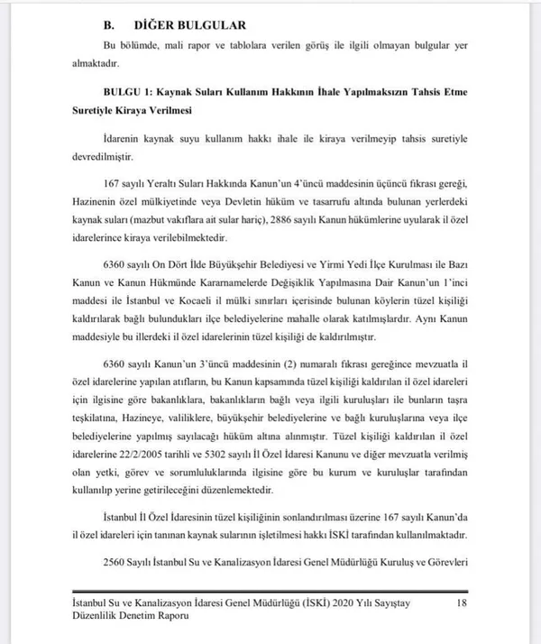 Son dakika: İSKİ’den bir skandal daha! Sayıştay raporunda ortaya çıktı: Hamidiye markasıyla kuyu suyu satıldı