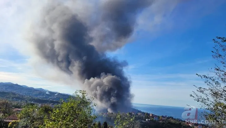 Giresun’da fabrika yangın kontrol altındaı: Dumanlar gökyüzünü kapladı