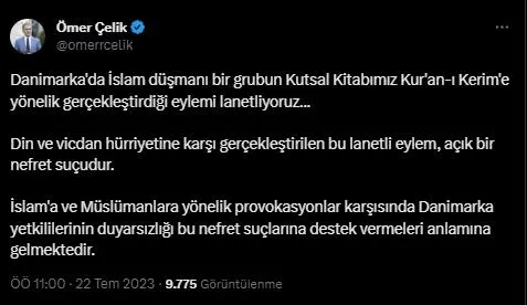 ak-parti-sozcusu-omer-celikten-kuran-i-kerime-saygisizliga-tepki-lanetliyoruz-1690014947394.jpeg AK Parti Sözcüsü Ömer Çelik’ten Kur’an-ı Kerim’e saygısızlığa tepki: Lanetliyoruz - 1