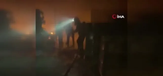 Kahramanmaraş'ta tekstil fabrikasında yangın kamerada