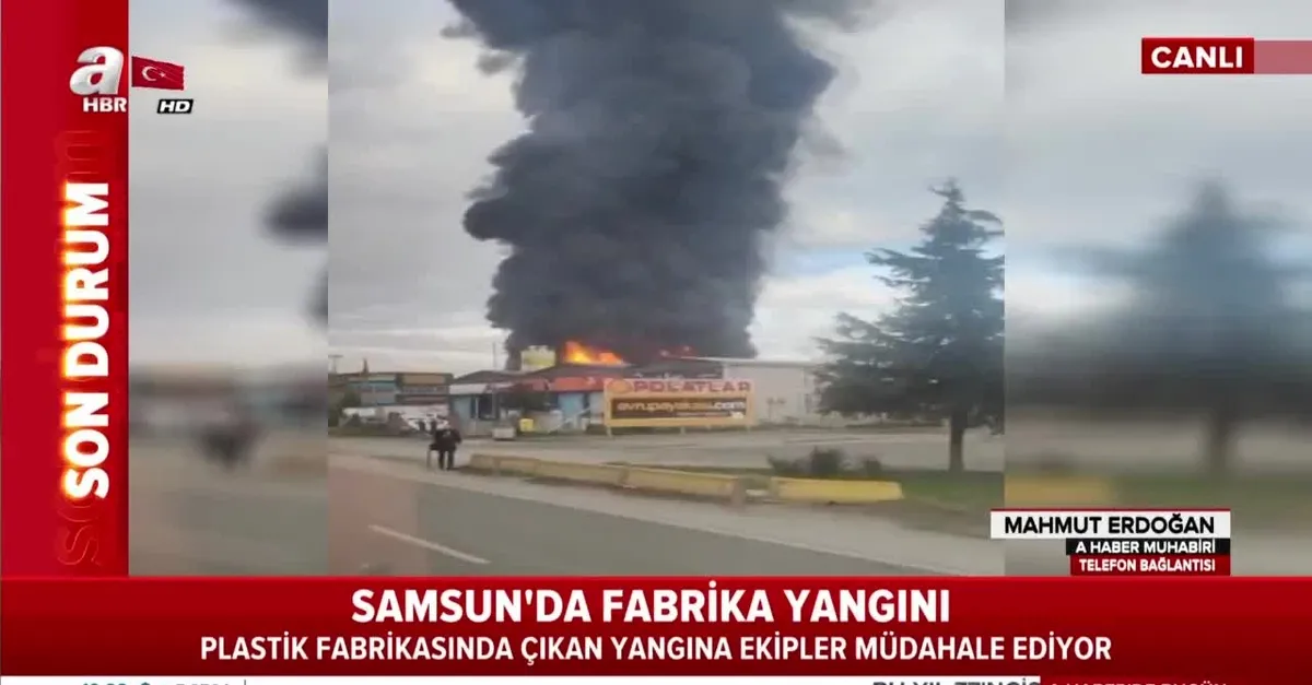 Son dakika: Samsun'da fabrika yangını |Video