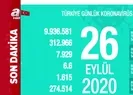 26 Eylül günlük koronavirüs verileri açıklandı