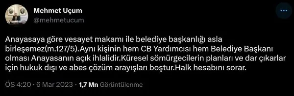 Belediye Başkanı Cumhurbaşkanı adayı olabilir mi? Anayasa 127. madde ne anlama geliyor?